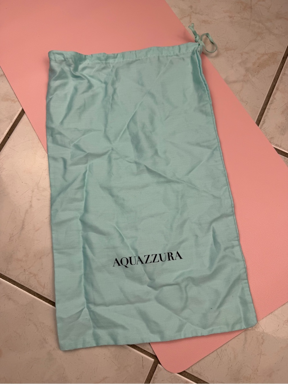 Aquazzura Mint Blue Drawstring Swim Accessory Pouch